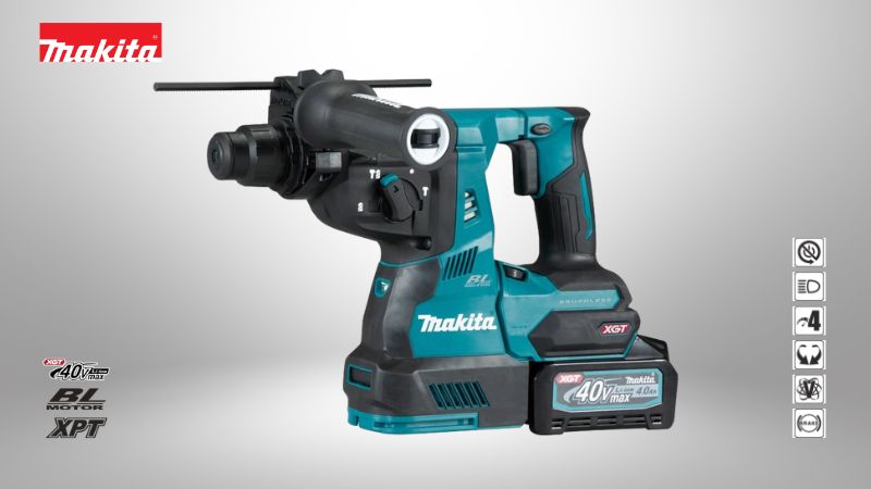 牧田Makita | 40V 充電式無刷四溝鎚鑽 (HR003G)