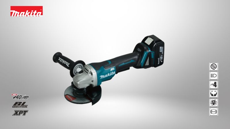 牧田Makita | 18V 125mm (5吋) 充電式平面砂輪機（角向磨光機）