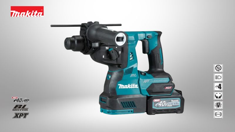 牧田Makita | 40V 充電式無刷四溝鎚鑽 (HR001G)